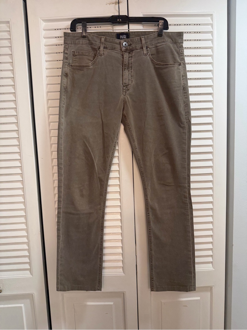 PAIGE Men's Lennox Vintage Hazel Green Straight-Leg Jeans